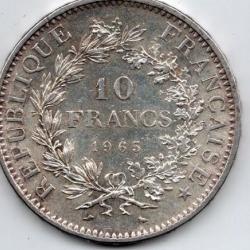 10 francs  argent  1965  -  état  SUP