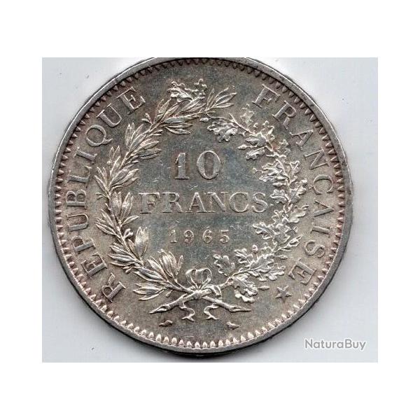 10 francs  argent  1965  -  tat  SUP