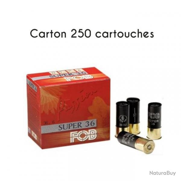 250 Cartouches Fob Calibre 12 Super 36 PL n6 6