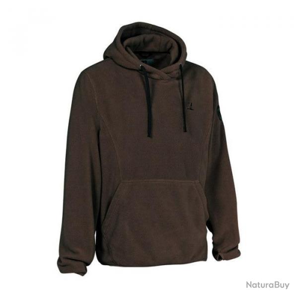 Sweat polaire shirt Percussion  capuche Kaki Marron