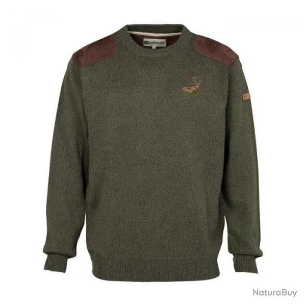 Pull brod chasse Percussion Col rond Cerf