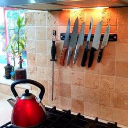 Support Mural Magnétique Pour Couteaux de cuisine Barre 33 cm