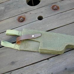etui militaire  en toile et cuir pour pistolet ou pistolet mitrailleur ( modèle inconnu )