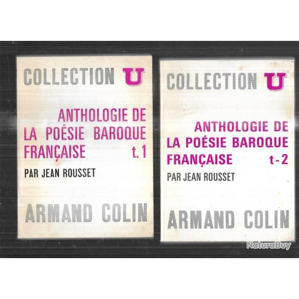 anthologie de la posie baroque franaise par jean rousset vol 1 et 2