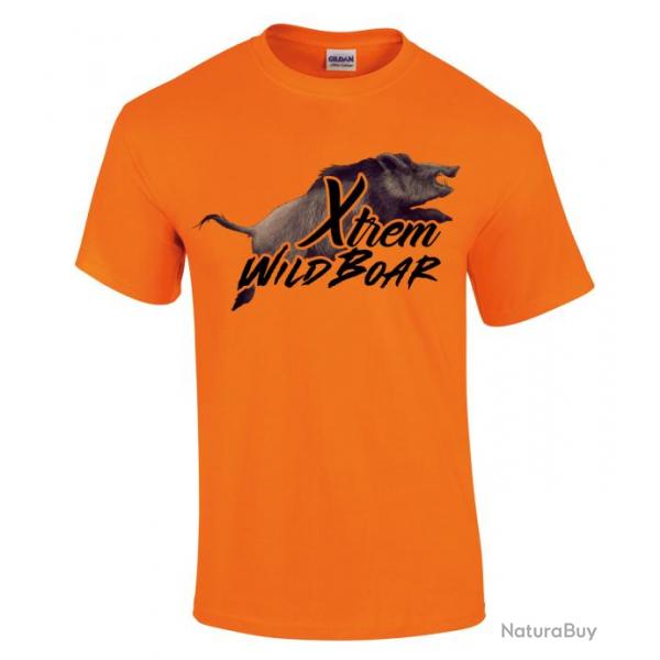 Tee shirt sanglier orange fluo XTREM WILDBOAR