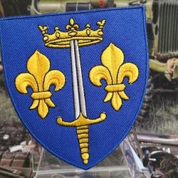 Patch brodé Blason de Jeanne d'Arc - Hauteur : 85 mm Largeur 75 mm  n