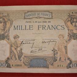 1000 francs "Ceres & Mercure" du 20 juin 1940
