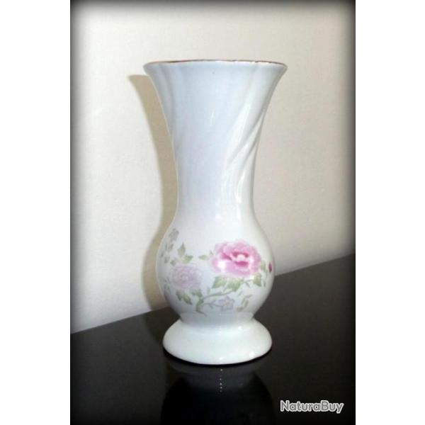 Charmant vase blanc en porcelaine au motif floral-Rose-Numrot 68