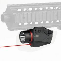 DESTOCKAGE Lampe à Led + Laser + Batterie Rechargeable 3 Modes Réglable Hauteur Dérive Rail de 20mm