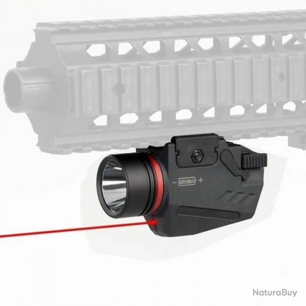 DESTOCKAGE Lampe  Led + Laser + Batterie Rechargeable 3 Modes Rglable Hauteur Drive Rail de 20mm