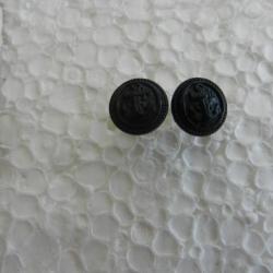 paire de boutons de képi marine couleur noir