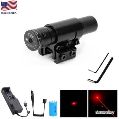 MINI VISEUR LASER ROUGE REGLABLE MONTE SUR RAIL PICATINNY DE 11 A 22MM Item 13738120