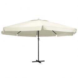Parasol d'extérieur avec mât en aluminium 600 cm blanc sable 02_0008236