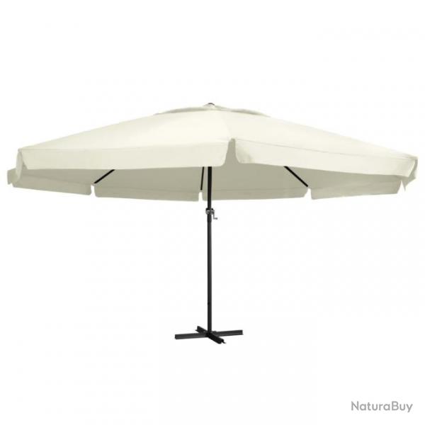 Parasol d'extrieur avec mt en aluminium 600 cm blanc sable 02_0008236