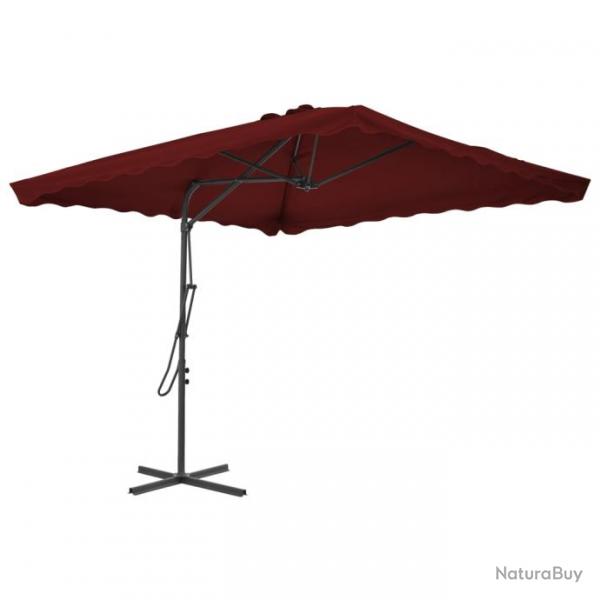 Parasol d'extrieur avec mt en acier 250 x 250 x 230 cm bordeaux 02_0008204