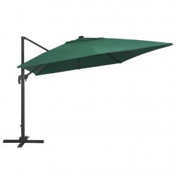 Parasol déporté avec lumières led aluminium 400 x 300 cm vert 02_0008453