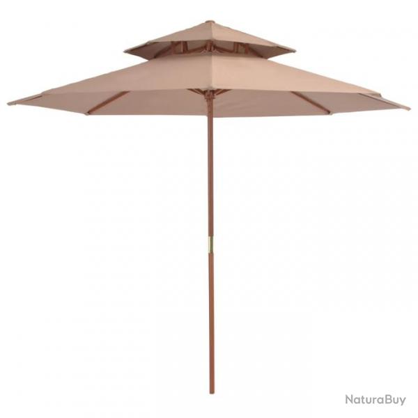 Parasol double avec mt en bois 270 cm taupe 02_0008440