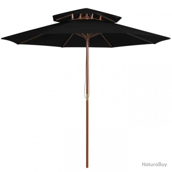 Parasol double avec mt en bois 270 cm noir 02_0008442