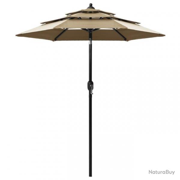 Parasol  3 niveaux avec mt en aluminium 2 m taupe 02_0008767