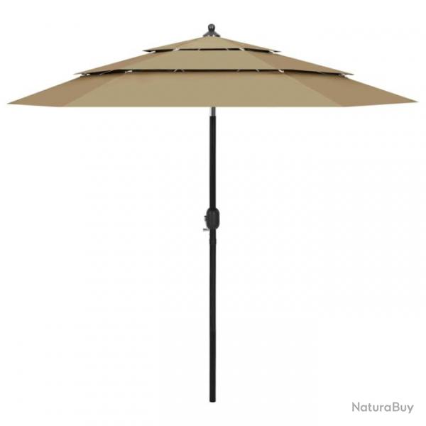 Parasol  3 niveau x avec mt en aluminium 2,5 m taupe 02_0008768