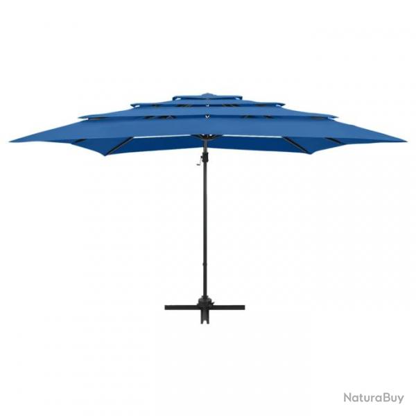 Parasol  4 niveaux avec mt en aluminium 250 x 250 cm bleu azur 02_0008786