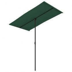 Parasol mobilier de jardin d'extérieur avec mât en aluminium 180 x 130 cm vert 02_0008216