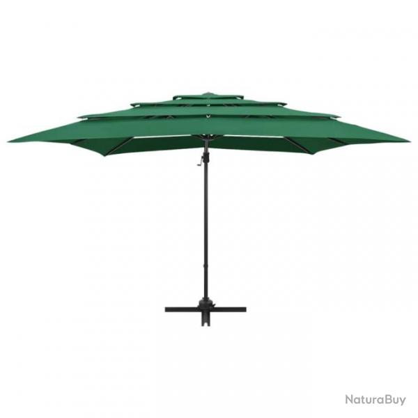 Parasol mobilier de jardin  4 niveau x avec mt en aluminium 250 x 250 cm vert 02_0008798