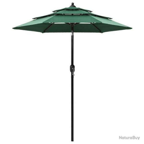 Parasol mobilier de jardin  3 niveaux avec mt en aluminium 2 m vert 02_0008778