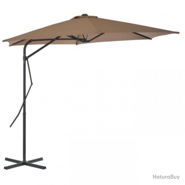 Parasol mobilier de jardin d'extrieur avec poteau en acier 300 cm taupe 02_0008276