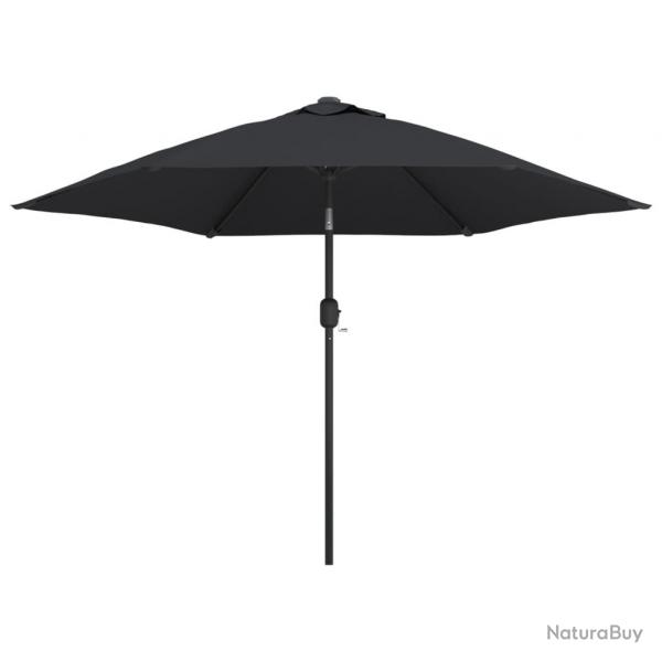 Parasol d'extrieur avec led et mt en acier 300 cm noir 02_0008176
