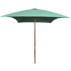 Parasol mobilier de jardin avec poteau en bois 200 x 300 cm vert 02_0008139
