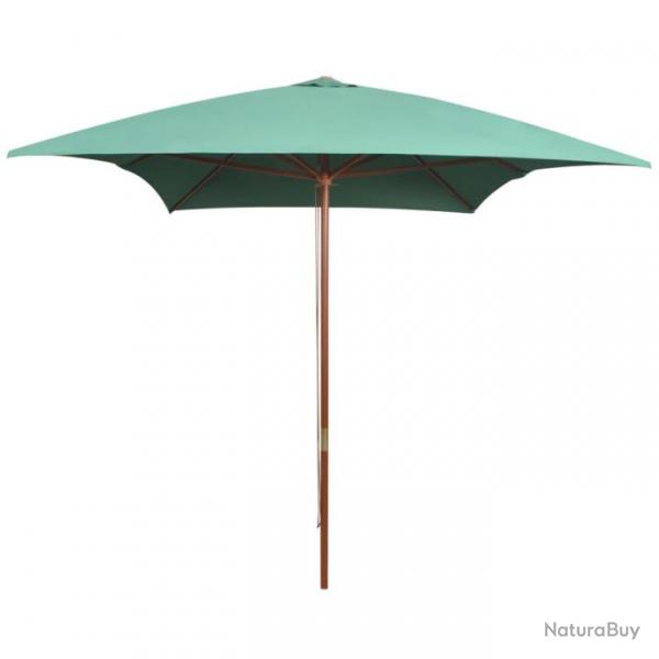 Parasol mobilier de jardin avec poteau en bois 200 x 300 cm vert 02_0008139