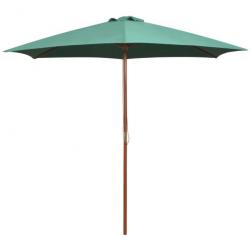Parasol mobilier de jardin avec poteau en bois 270 x 270 cm vert 02_0008141