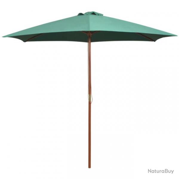 Parasol mobilier de jardin avec poteau en bois 270 x 270 cm vert 02_0008141