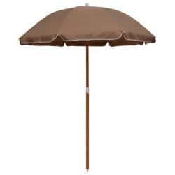 Parasol mobilier de jardin avec mât en acier 180 cm taupe 02_0008099