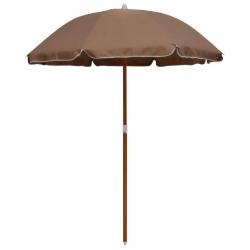 Parasol mobilier de jardin avec mât en acier 180 cm taupe 02_0008099