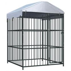 Chenil extérieur cage enclos parc animaux chien d'extérieur avec toit pour chiens 150 x 150 x 210 c