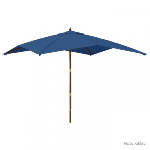 Parasol de jardin avec mt en bois 300 x 300 x 273 cm bleu 02_0008340