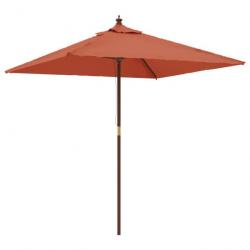 Parasol de jardin avec mât en bois 198 x 198 cm orange 02_0008363
