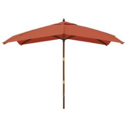 Parasol de jardin avec mât en bois 300 x 300 x 273 cm orange 02_0008365