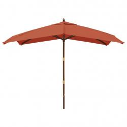 Parasol de jardin avec mât en bois 300 x 300 x 273 cm orange 02_0008365