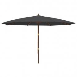 Parasol de jardin avec mât en bois 400 x 273 cm noir 02_0008346