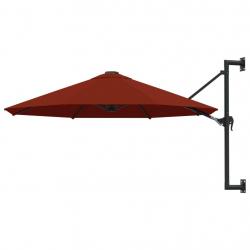 Parasol mural avec mât en métal 300 cm orange 02_0008684