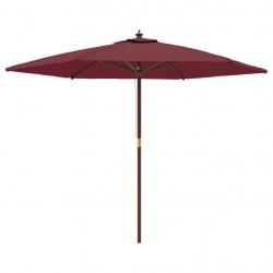 Parasol de jardin avec mât en bois rouge 299 x 240 cm bordeaux 02_0008349