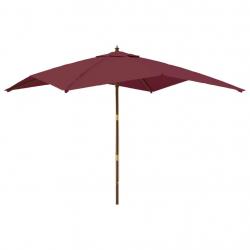 Parasol de jardin avec mât en bois 300 x 300 x 273 cm rouge bordeaux 02_0008350