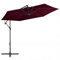 Parasol déporté avec mât en aluminium 300 cm bordeaux 02_0008494