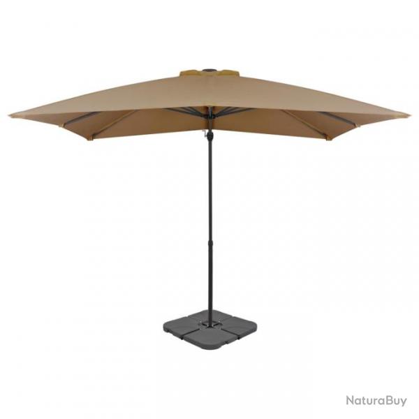 Parasol d'extrieur avec base portable 2,5 x 2,5 cm taupe 02_0008059