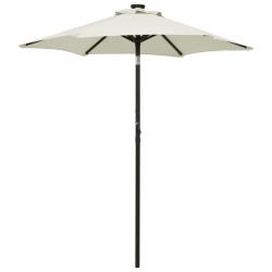 Parasol avec lumières led 200 x 211 cm aluminium beige 02_0008093