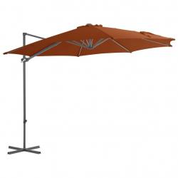 Parasol déporté avec mât en acier 300 cm orange 02_0008478