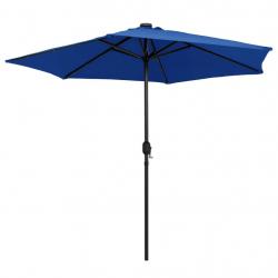 Parasol d'extérieur avec led et mât en aluminium 270 cm bleu 02_0008076